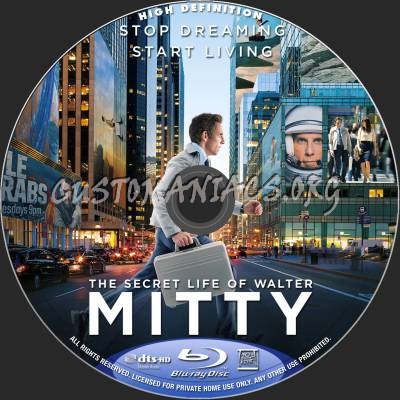 The Secret Life Of Walter Mitty (2013) blu-ray label