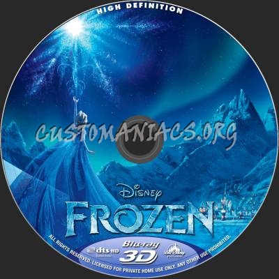 Frozen (2D+3D) blu-ray label