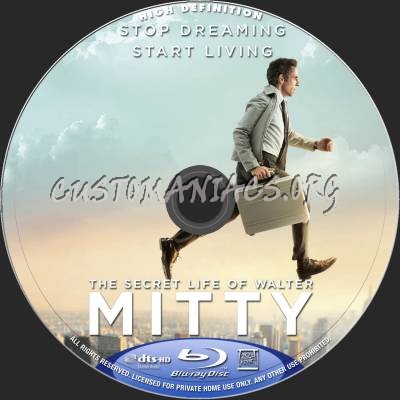 The Secret Life Of Walter Mitty (2013) blu-ray label