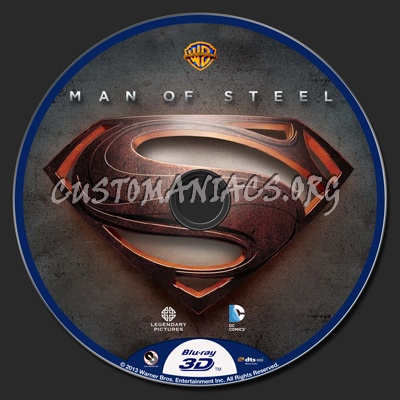 Man Of Steel 3D blu-ray label