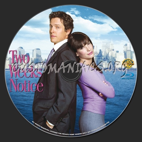 Two Weeks Notice blu-ray label