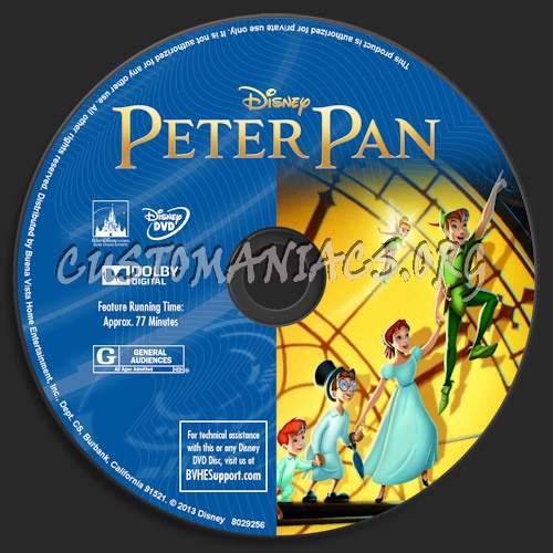 Peter Pan dvd label