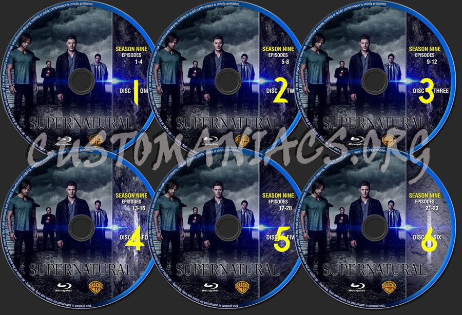 Supernatural Season 09 - 6 Labels dvd label