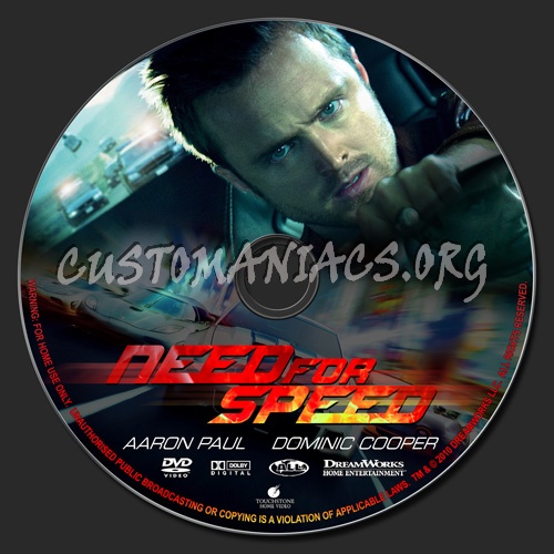 Need for Speed 2014 dvd label