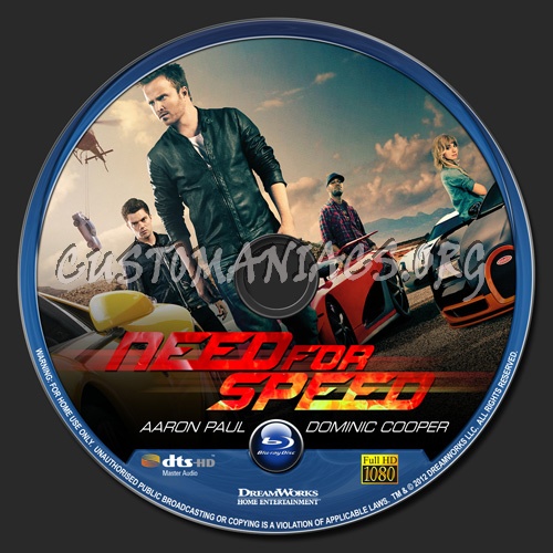 Need For Speed blu-ray label