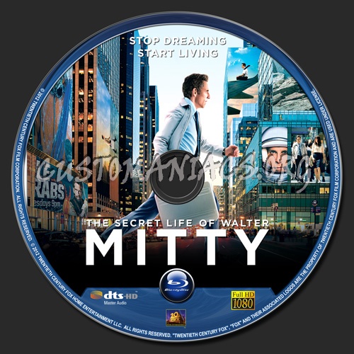 The Secret Life of Walter Mitty blu-ray label