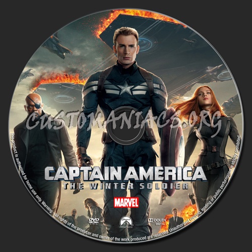 Captain America The Winter Soldier dvd label