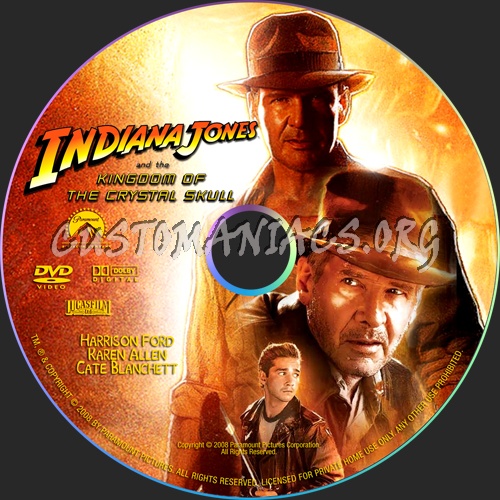 Indiana Jones and the Kingdom of the Crystal Skul dvd label