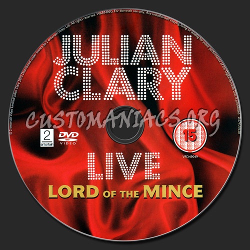 Julian Clary Live - Lord of the Mince dvd label