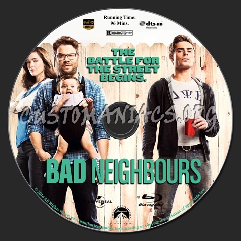 Bad Neighbours blu-ray label