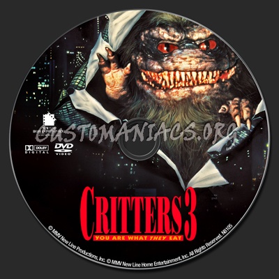 Critters 3 - You Are What They Eat dvd label