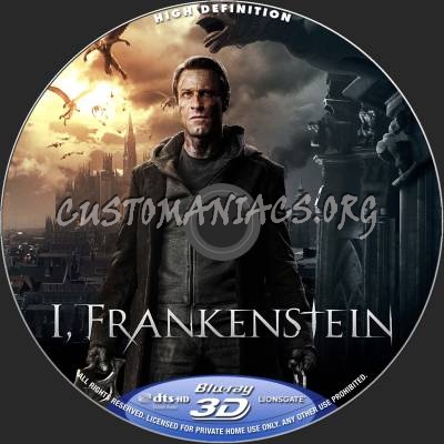 I, Frankenstein (2D+3D) blu-ray label