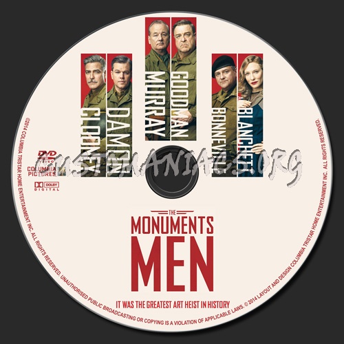 The Monuments Men dvd label