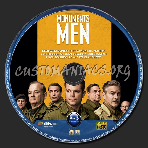 The Monuments Men blu-ray label