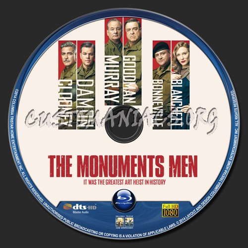 The Monuments Men blu-ray label