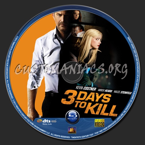 3 Days To Kill blu-ray label