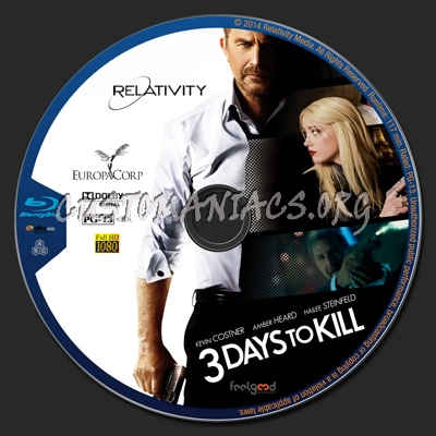 3 Days to Kill blu-ray label