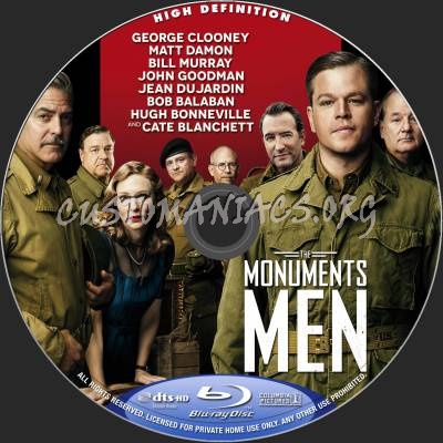 The Monuments Men blu-ray label