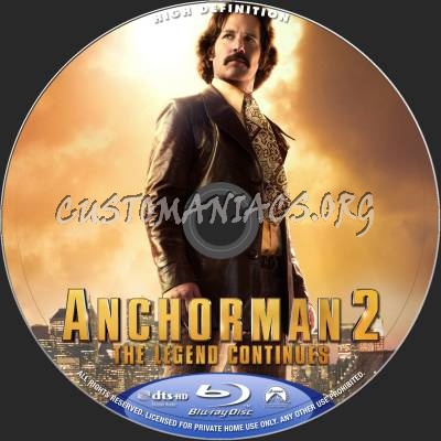 Anchorman 2: The Legend Continues blu-ray label