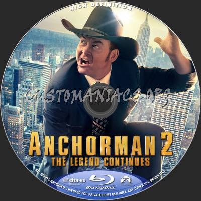 Anchorman 2: The Legend Continues blu-ray label