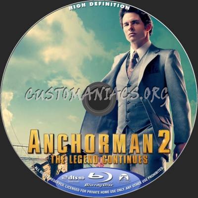 Anchorman 2: The Legend Continues blu-ray label