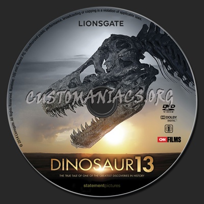 Dinosaur 13 (Thirteen) dvd label