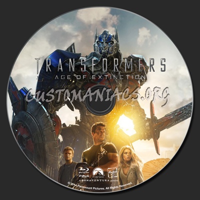 Transformers: Age Of Extinction blu-ray label