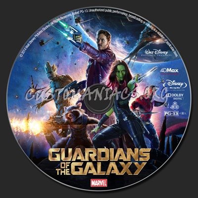 Guardians of the Galaxy blu-ray label