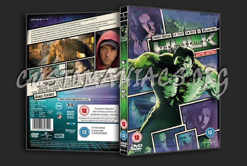 The Incredible Hulk dvd cover