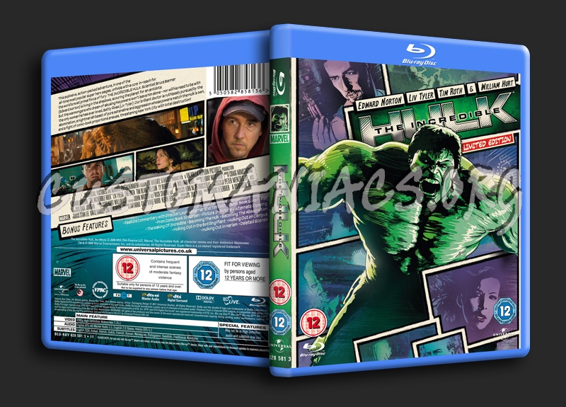 The Incredible Hulk blu-ray cover