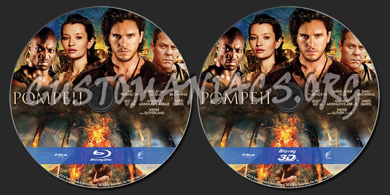 Pompeii 2D & 3D blu-ray label