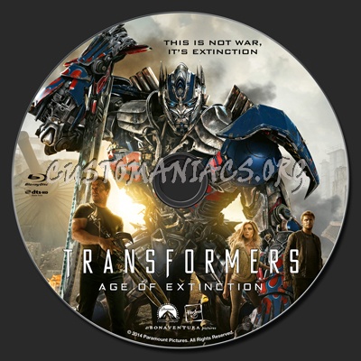 Transformers: Age Of Extinction blu-ray label