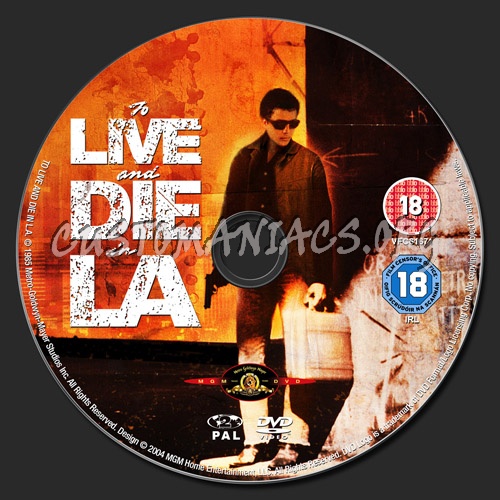 To Live and Die In L.A. dvd label