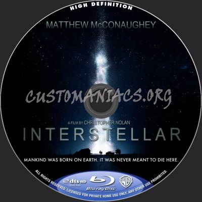 Interstellar blu-ray label