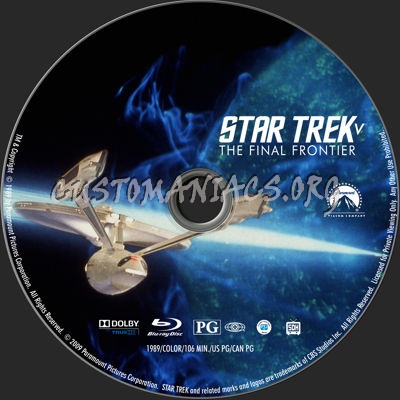 Star Trek V: The Final Frontier blu-ray label