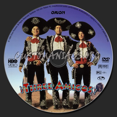 Three Amigos dvd label