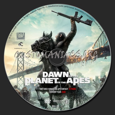 Dawn of the Planet of the Apes dvd label