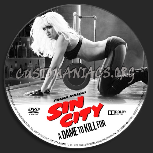 Sin City: A Dame to Kill For dvd label