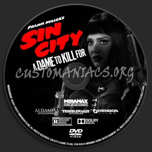 Sin City: A Dame to Kill For dvd label