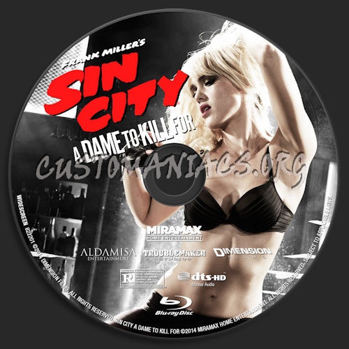 Sin City: A Dame to Kill For blu-ray label