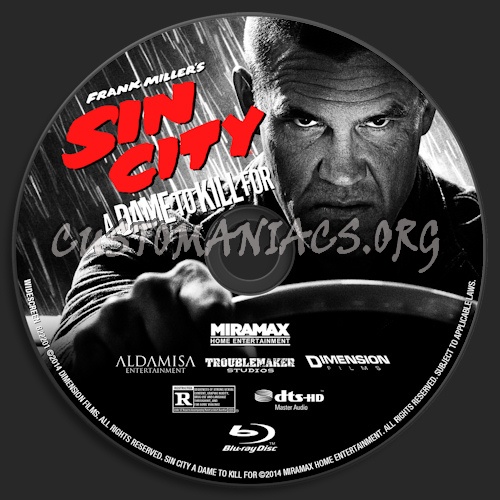 Sin City: A Dame to Kill For blu-ray label