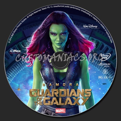 Guardians of the Galaxy dvd label