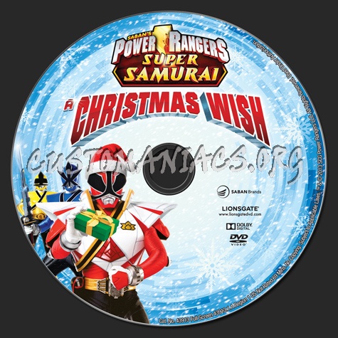 Power Rangers Super Samurai A Christmas Wish dvd label