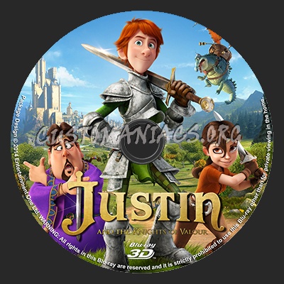 Justin and the Knights of Valour 3D blu-ray label