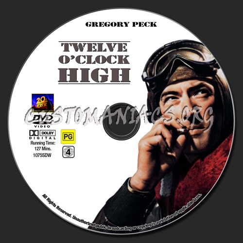 Twelve O'Clock High dvd label