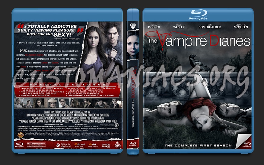 The Vampire Diaries Season One blu-ray cover