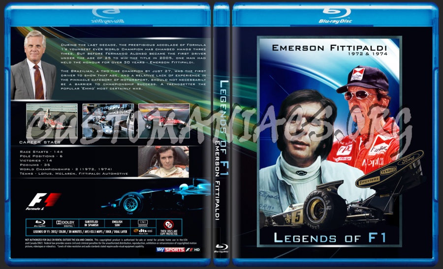 Legends of F1 - Emerson Fittipaldi blu-ray cover