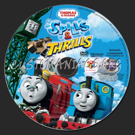 Thomas & Friends Spills & Thrills dvd label