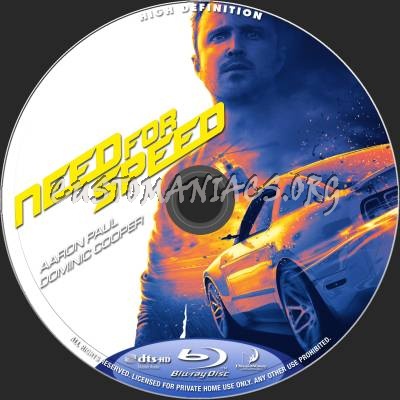 Need For Speed blu-ray label