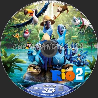 Rio 2 (2D+3D) blu-ray label